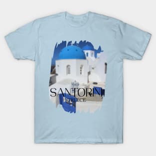 Blue Building on Santorini T-Shirt